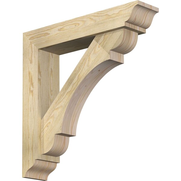 Ekena Millwork Olympic Traditional Rough Sawn Bracket w/ Offset Brace, Douglas Fir, 6"W x 28"D x 28"H BKT0604X28X28OLY01RDF - main
